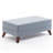 Modern Corner Sofa-Bed, Solid Blue, 80.7 x 33.5 x 55.1 inches | FIR Tree Frame, 100% Polyester Fabric, Easy Clean | Includes Pouffe (45.3 x 25.6 x 16.9 inches) | 28 DNS Foam for Comfort, Scandinavian Design-656863966