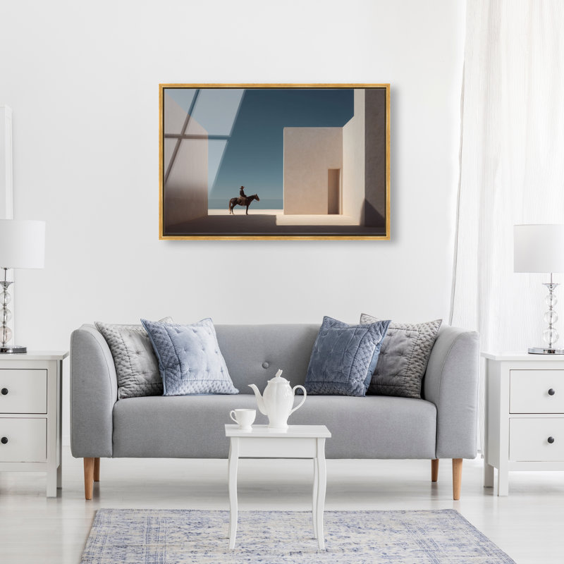 Lone Equestrian I Print by Oliver Gal, 21"H x 31"W, Gold Floater Frame