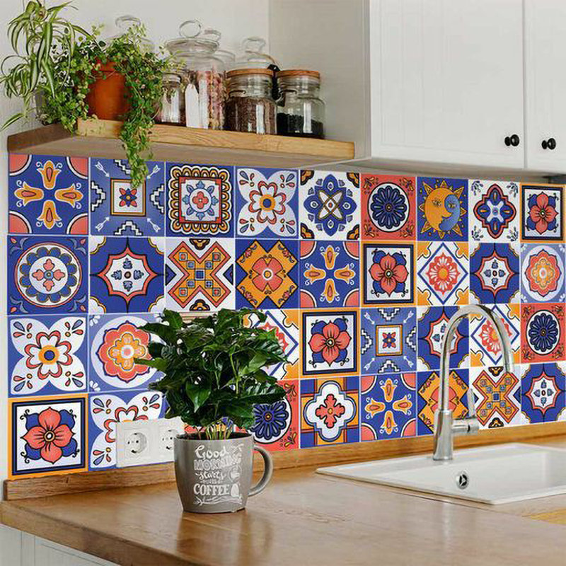 4'' W x 4'' L Vinyl Peel and Stick Mosaic Tile