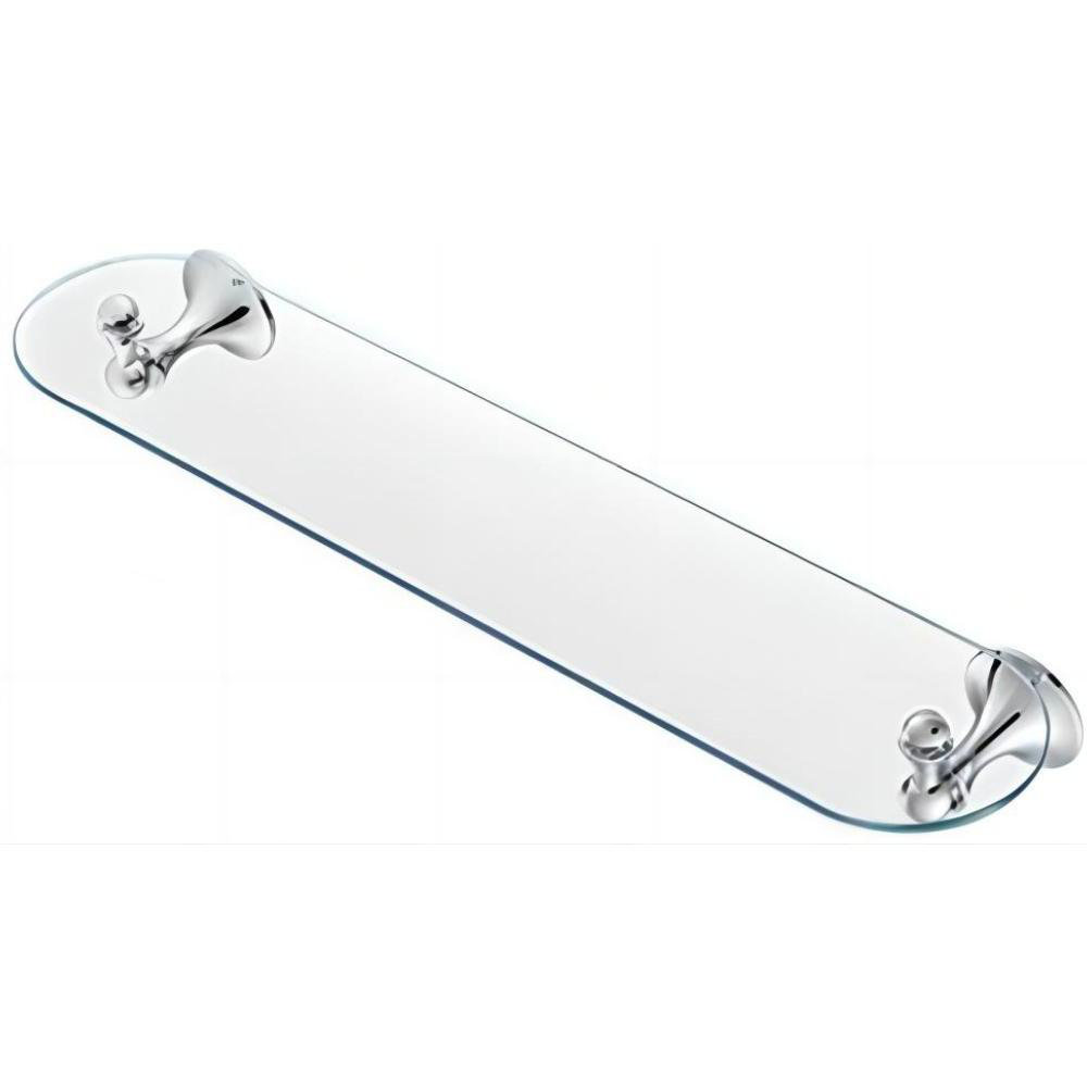 Hokku Designs Decorative Glass Bathroom Vanity Shelf, Chrome Wayfair