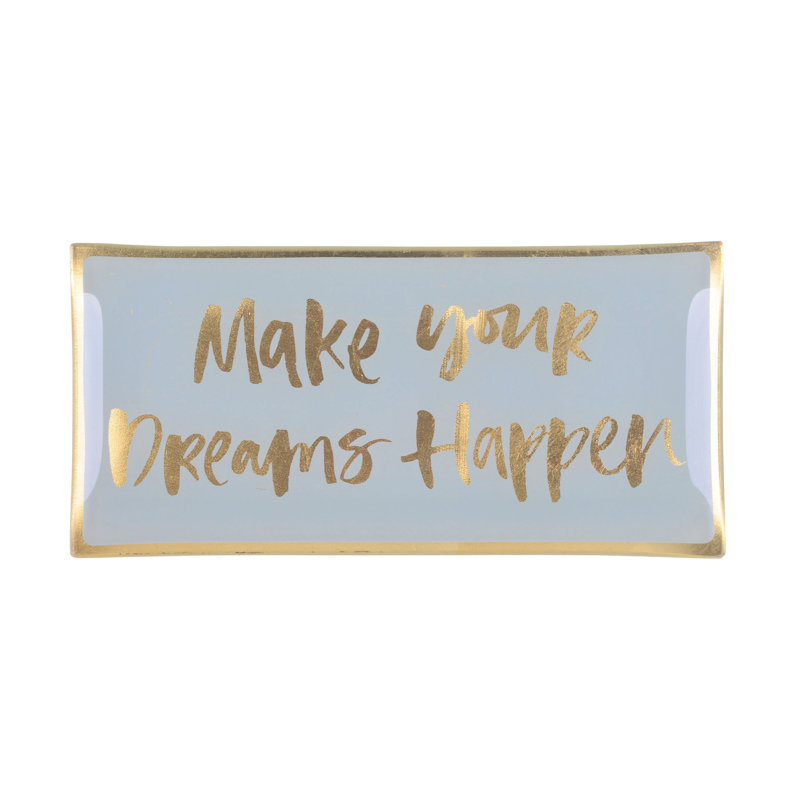 Love Plates Make Your Dreams Happen L Glass Plate