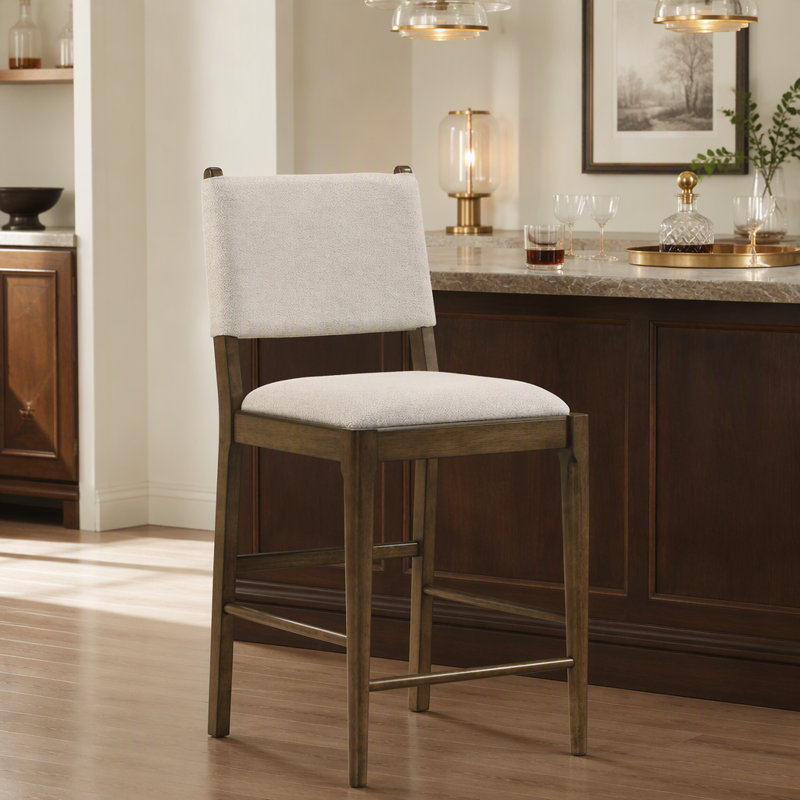 Chaise d'appoint de comptoir rembourrée brune (ensemble de 2)