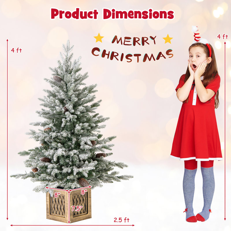 Arbre de Noël artificiel enneigé 4 pi avec branches en PVC