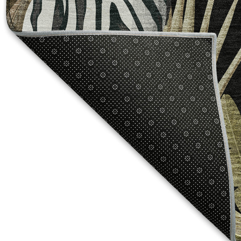 Premium Machine Washable Cerrito AMF208 Midnight Rug, Rectangle 3' x 5'