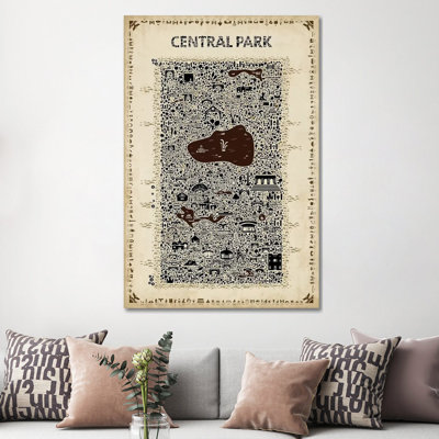 "Antique New York Collection - Central Park" par Rafael Esquer, impression sur toile tendue