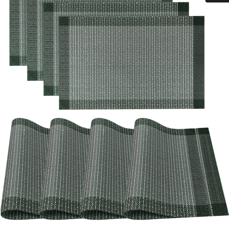 Palermo Polyester Striped Placemat, River Blue, 13" X 19"