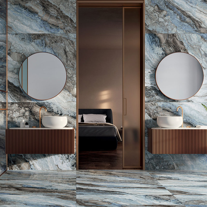 Crystara 12X24 Onyx Look Porcelain Tile, Blue