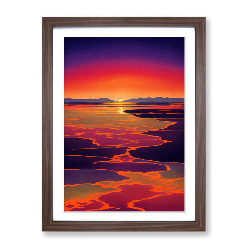 Unique Sunset - Framed Print, 34cm H x 25cm W x 2cm D, Walnut Framed