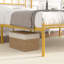 Cadre de lit double, cadre de lit en métal avec tête de lit, lit plateforme en fer sans matelas ni sommier-88618247-102742499