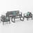 5-Person Aluminum Sofa Seating Group With Cushions