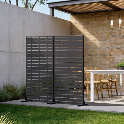 59-in H x 60-in W x 16-in D Metal Outdoor Garden Privacy Screen Fence Panel