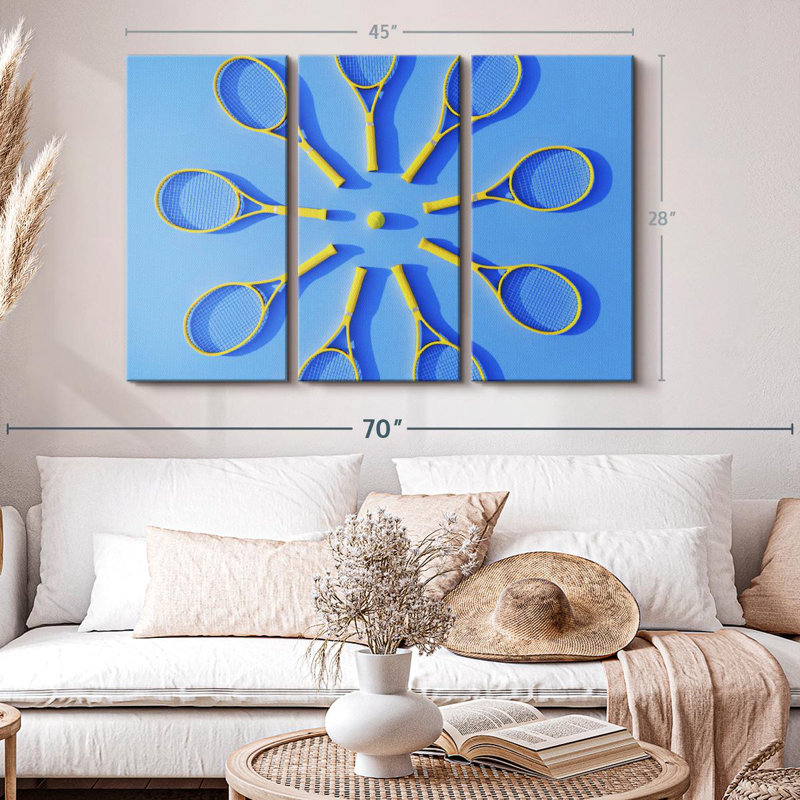«Tennis Racket Circle» sur toile, H 28 po x l 45 po x P 1,25 po