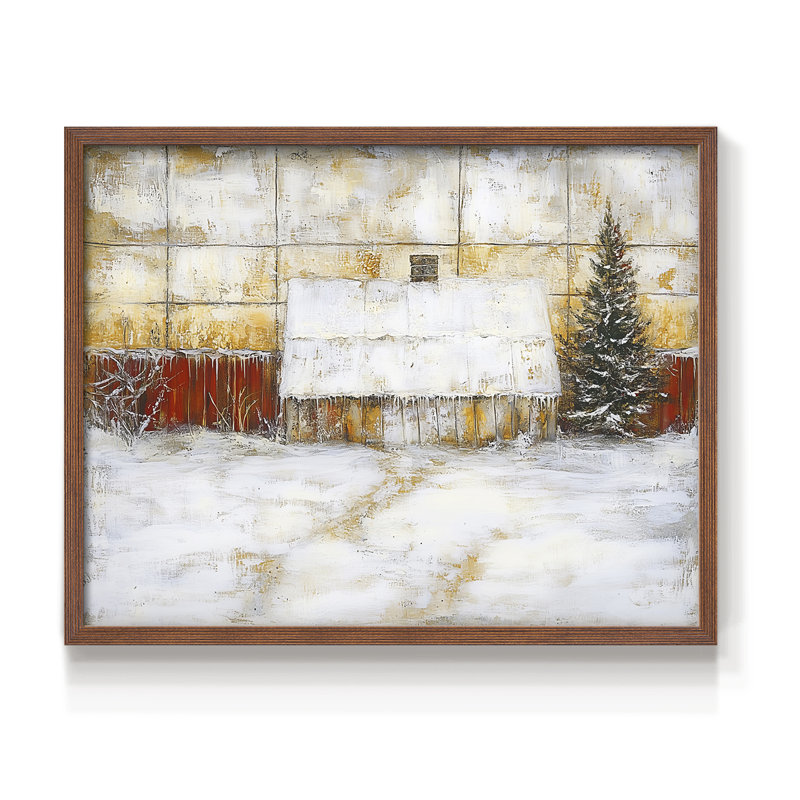 Chirstmas Art-CLXIII -Framed Print - Restickable, H 16 po x l 20 po, Noyer
