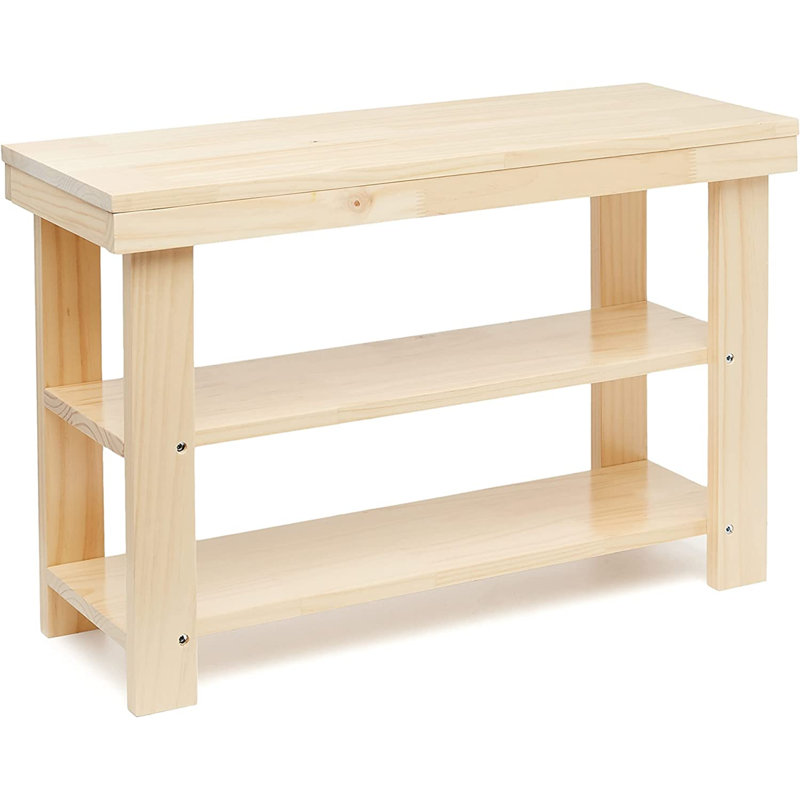 Castoro Solid Wood Storage Bench, Natural