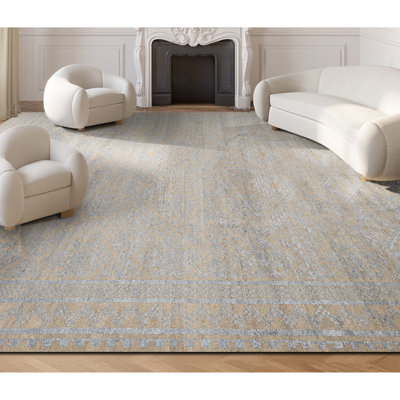 Tapis en laine noué à la main beige / blanc La Ciel