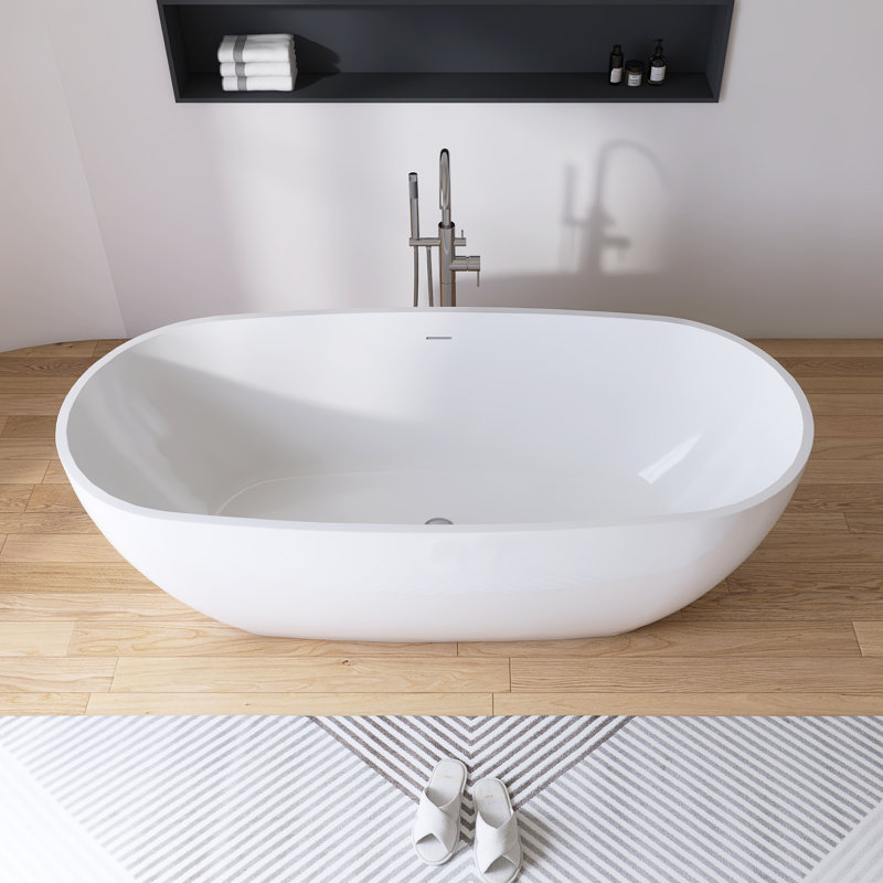 Baignoire de trempage autoportante en acrylique 71 po. X 32 po.
