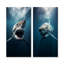 Requin bleu apex prédateur - ensemble de 2 décorations murales en métal Shark-27029653