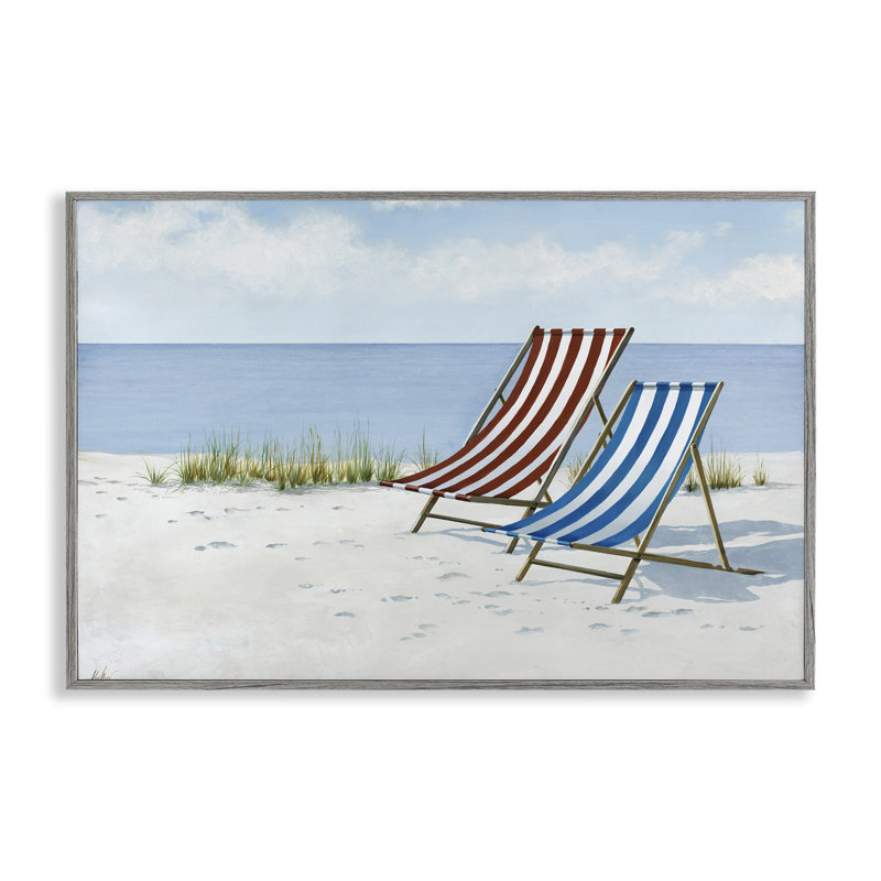 «Serene Beach Chairs», estampe numérique encadrée par Max Maxx, Estampe numérique Farmhouse, H 20 po x l 30 po