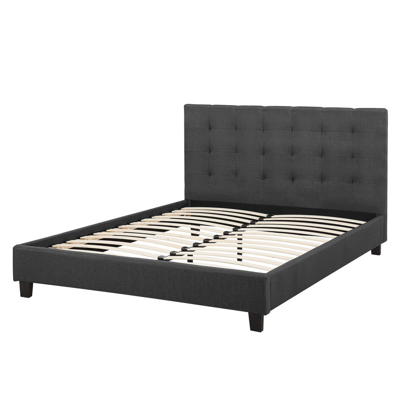 La Rochelle Upholstered Bed, Dark Grey, European Kingsize (160 x 200 cm)