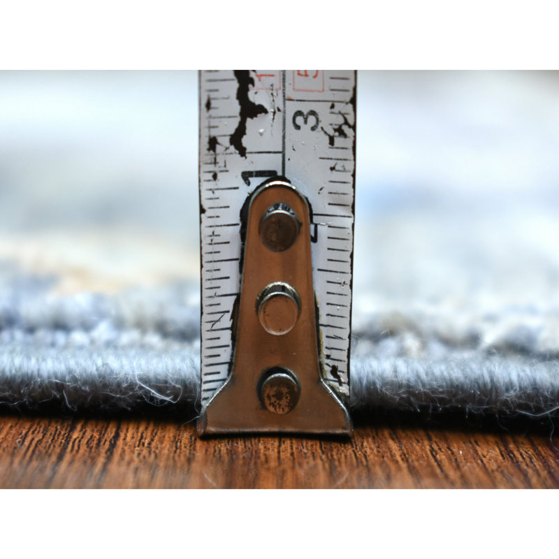 2'7"x9'8" Gray Hand Knotted Afghan Kashkuli Gabbeh 100% Wool Runner Rug A491A3004B124B6F84A623FE3777774A