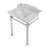 Kingston Brass Viceroy 30-Inch Carrara Marble Console Sink with Stainless Steel Legs (8-Inch, 3-Hole)-72887934
