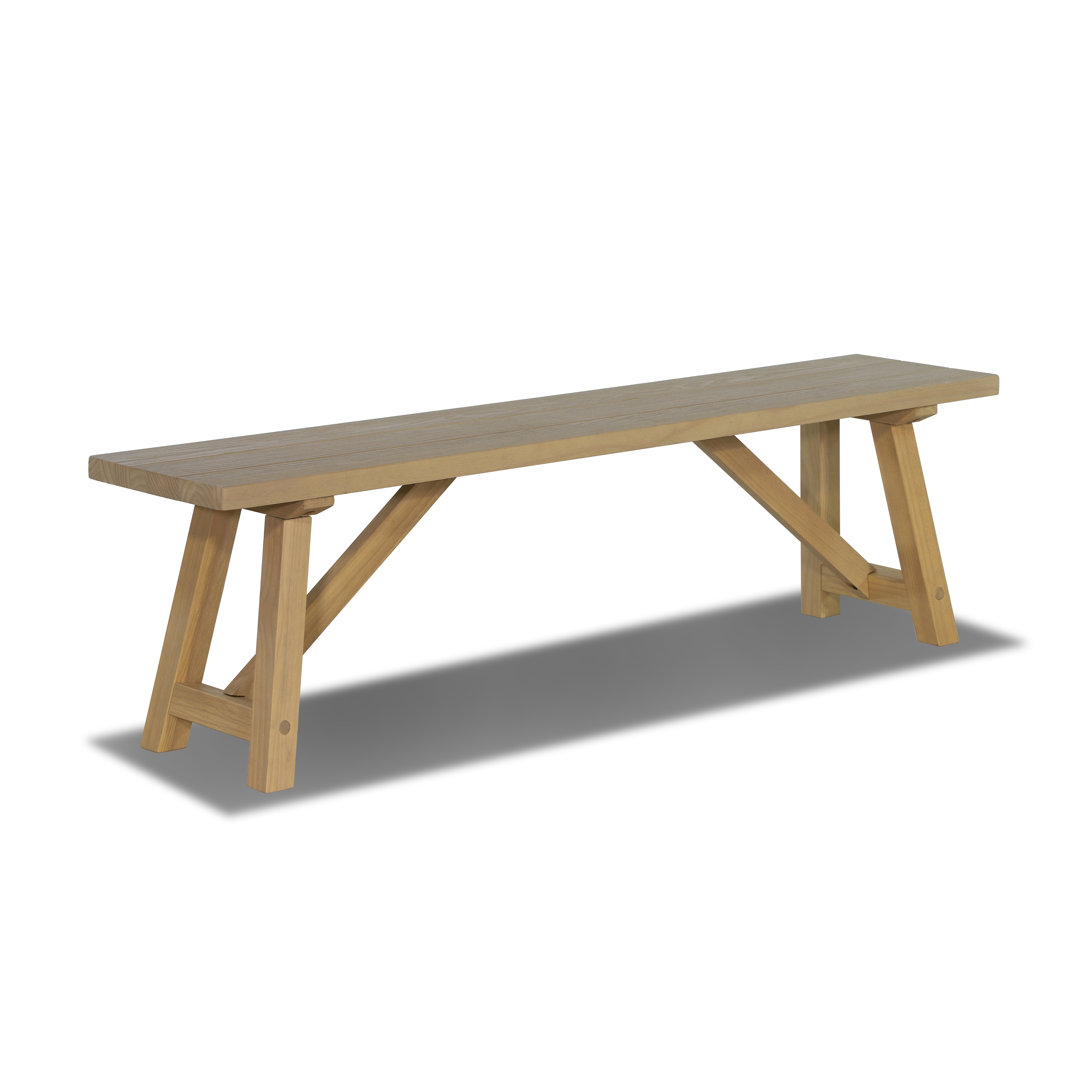 Cascais Dining Bench with Farmhouse Base Grain Wood Furniture 