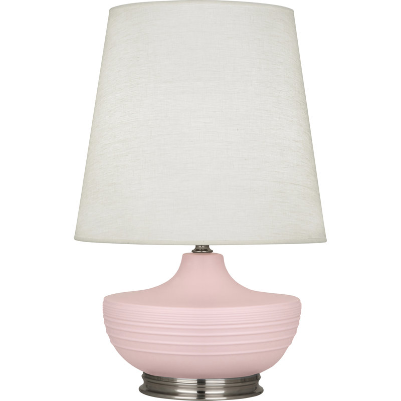 Nolan 27.5'' Dark Antique Nickel & Matte Woodrose Ceramic Table Lamp