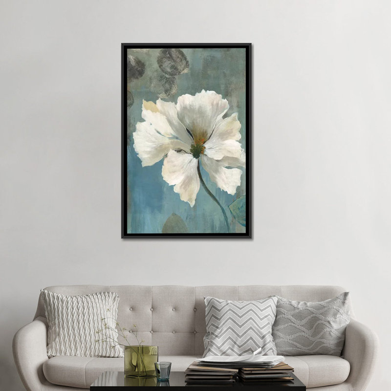 « ice blue i », impression sur toile, H 26 po x l 18 po x P 1,5 po, Toile avec cadre noir, Pas de tapis