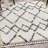 Cantera Shag Plush Tassel Moroccan Tribal Geometric Trellis Ivory/Gray Rug-1160040502