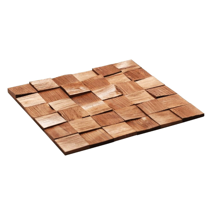 Ossineke 38cm W x 38cm H Wall Paneling - 2 pack, Light Brown Wood
