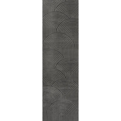 Aura Collection Living Room Rugs Wavy Design in Grey