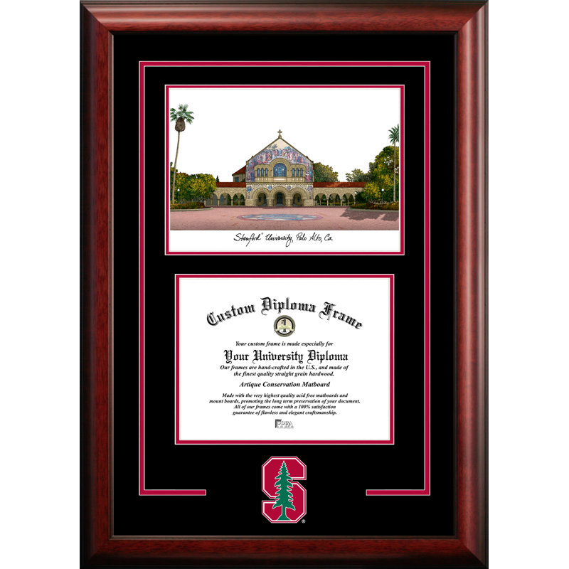 NCAA Stanford Cardinals Spirit Graduate Diploma with Campus Images Lithograph Frame