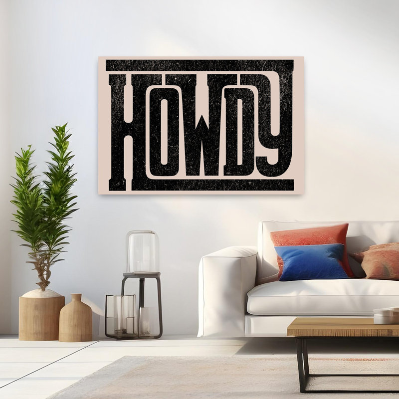 Art mural contemporain Howdy, 32" H x 48" W