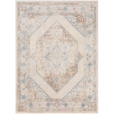 Haydel Machine Washable Area Rug in Ivory