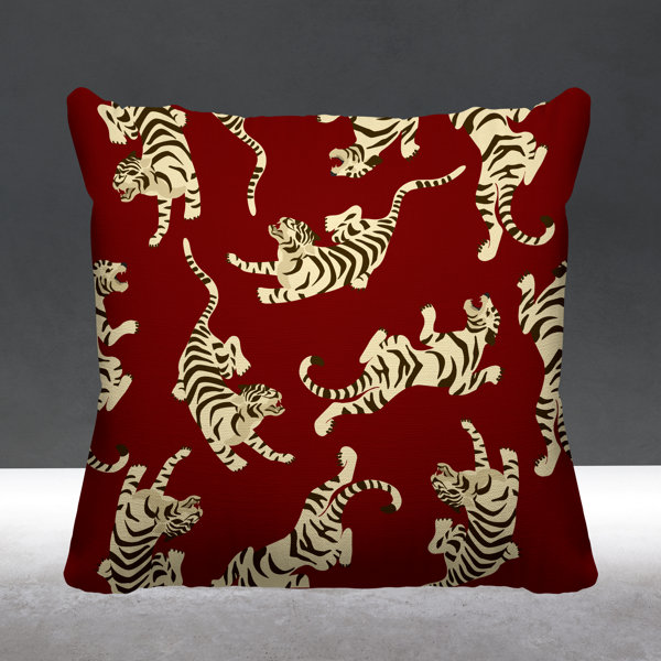 Leaping Cheetah Neutral Dune Throw Pillow