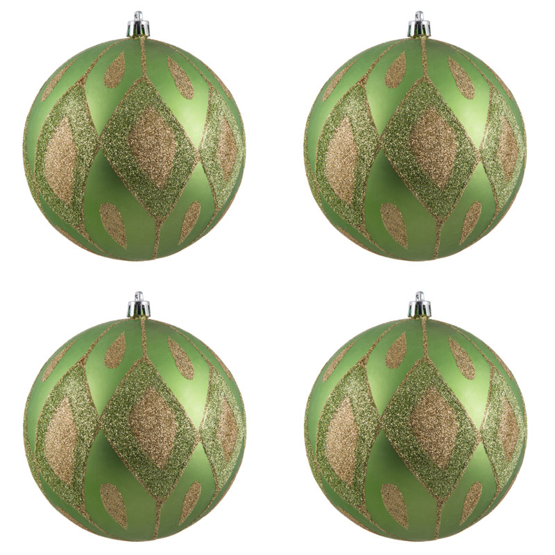 Ornement boule de diamant pailleté mat, H 4,75 po x l 4,75 po x P 4,75 po, Céladon