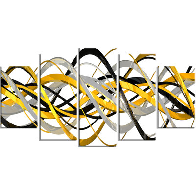 'Helix Expression Abstract' 5 Set Piece Metal Graphic Art Prints