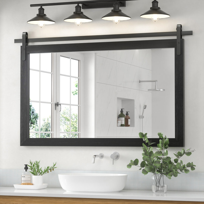 Miroir de salle de bain Keira-Mai, Noir, Horizontale 26 po x 40 po