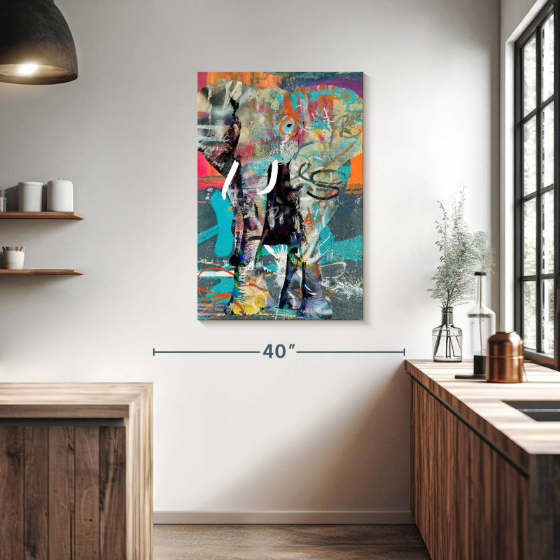 Brampt Elephant Graffiti, 39" H x 26" W