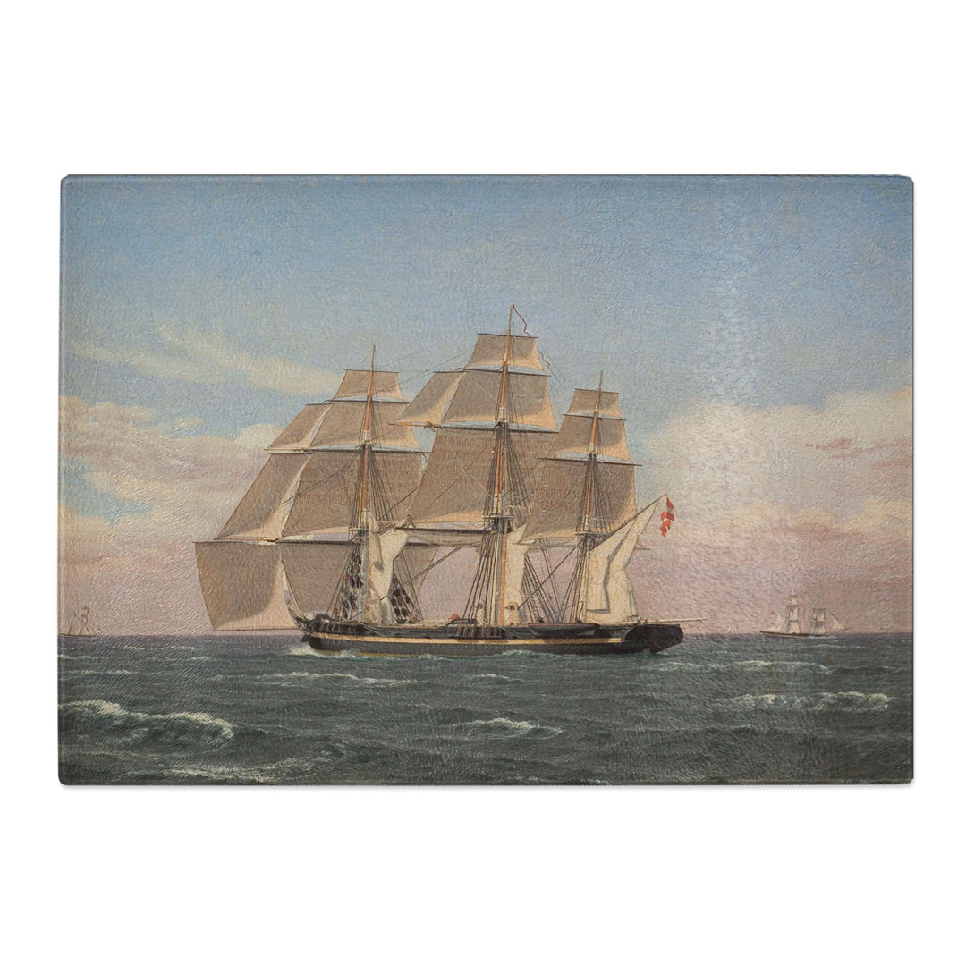 Najaden Ship Under Sail by Christoffer Wilhelm Eckersberg Chopping Board