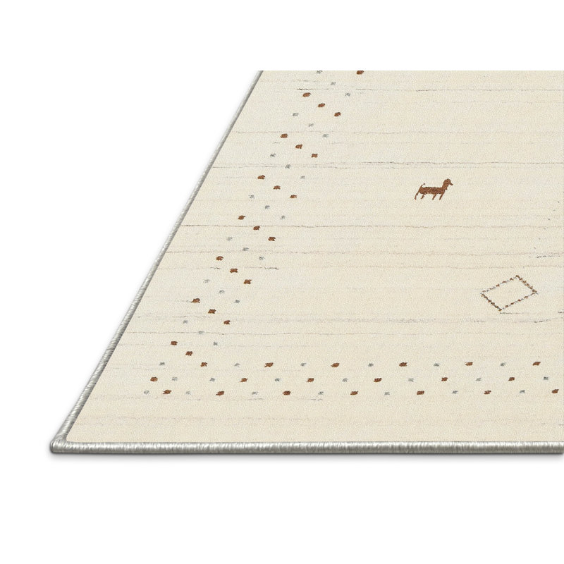 Tapis abstrait beige, Rectangle 5 pi x 7 pi