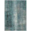 Tapis d'extérieur lavable abstrait bleu sarcelle et ivoire 3 pi x 5 pi