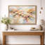 Œuvre d'art de jardin floral abstrait coloré, aquarelle moderne, impression sur toile encadrée-124818056-124818052