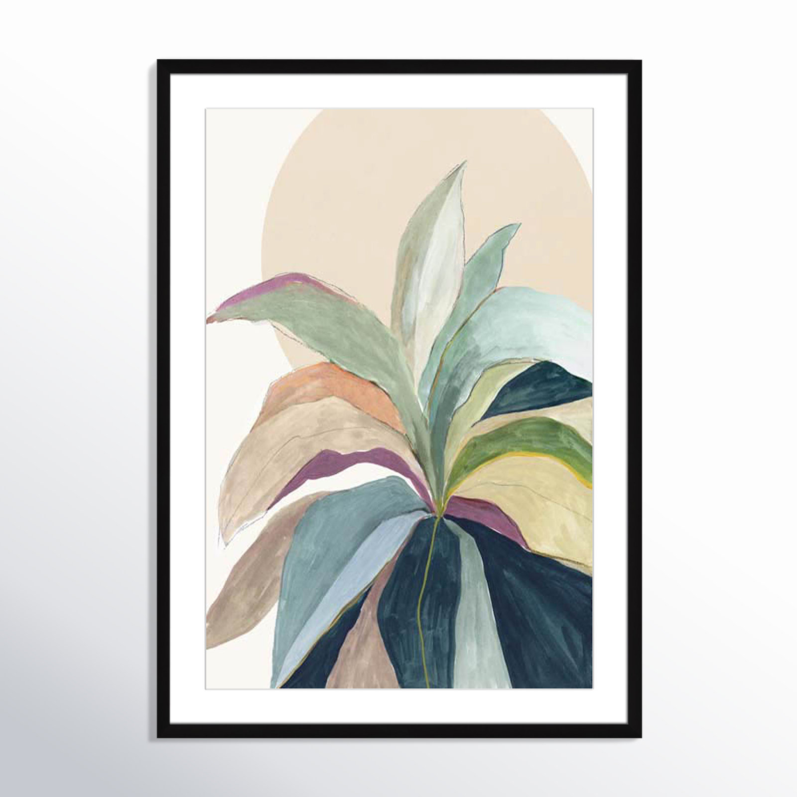Sherbrooke Sunny Bright Leaves II by Asia Jensen Print, 35.5" H x 25.5" W x 1.25" D, Yes, Black Single Picture Frame