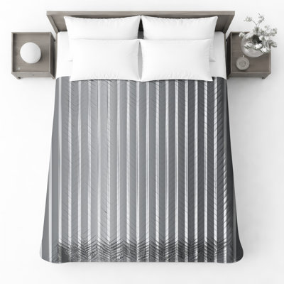 Couvre-lit matelassé à rayures verticales grises toutes tailles