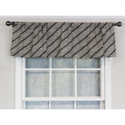 Cotton Blend Geometric Tailored Window Valance