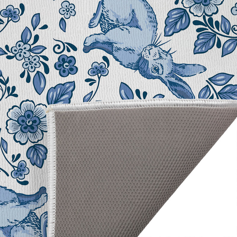 Paillasson Bunny Toile, Bleu, 21" W x 34" L