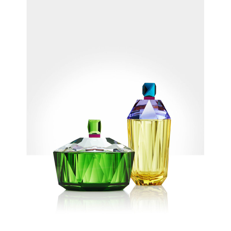 New Haven Crystal Jewelry Box, Clear/Green