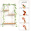 Étagères en bois à 3 niveaux suspendues en macramé, support de rangement mural flottant Boho avec lierre artificielle, étagère de balançoire en corde pour la décoration des plantes de cuisine de la chambre à coucher, capacité de poids totale de 24 lb-129998450