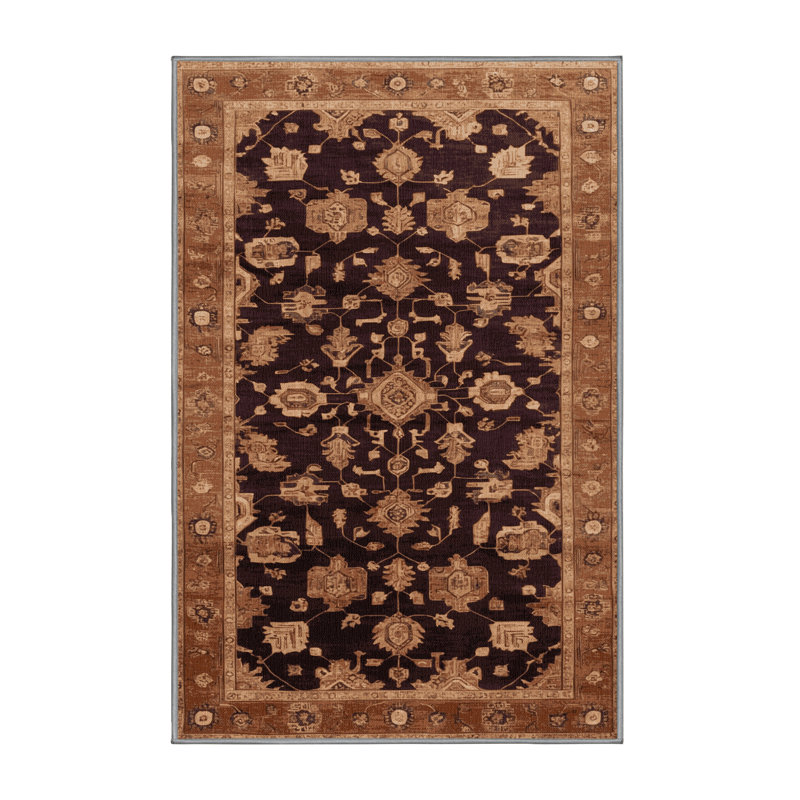 Tapis brun lavable à la machine, Rectangle 8 pi x 10 pi